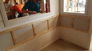 Interior VJ panelling installed on a wall
