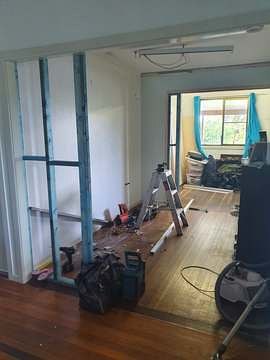 Internal wall removed and reframed during a renovation